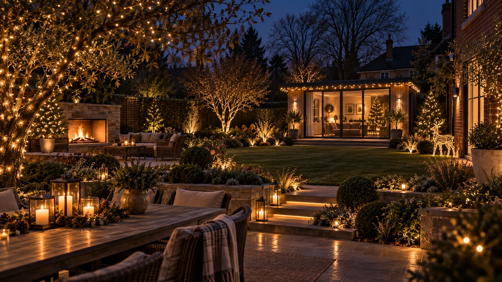 Garden Glow illustrative Christmas lighting concept