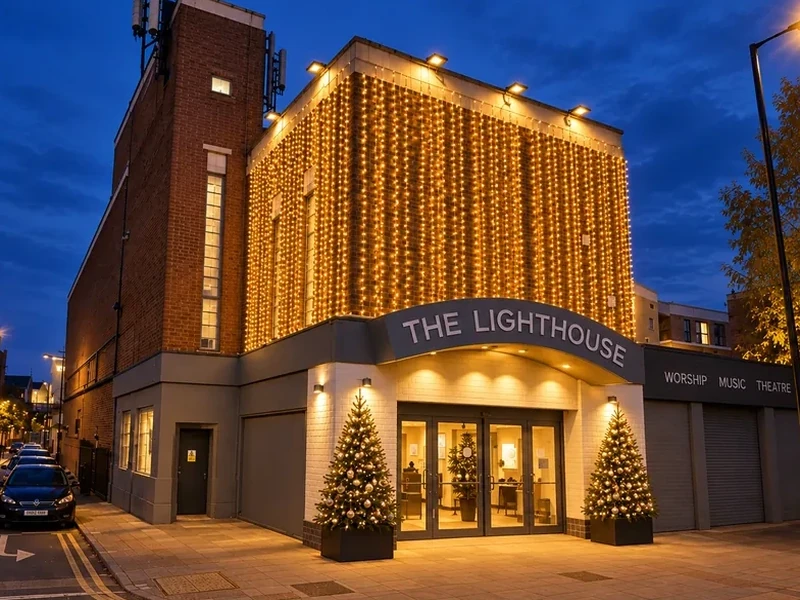 Commercial Frontage, Camberwell lit for Christmas