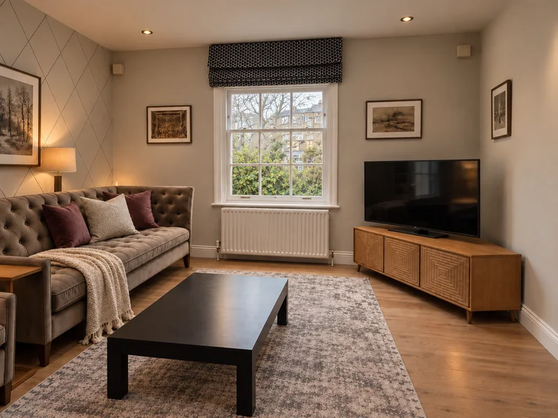 Clapham living room before Christmas decoration